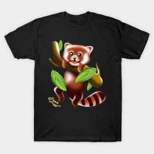 Tree hugger red panda kawaii spirit animal T-Shirt